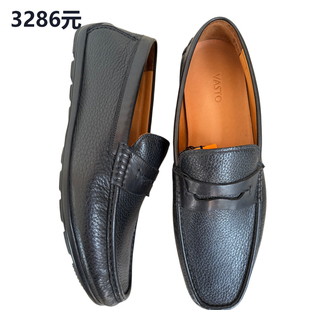 专柜同款 男士 高端乐福鞋 鹿皮头层牛皮一脚蹬舒适透气开车 原3286元