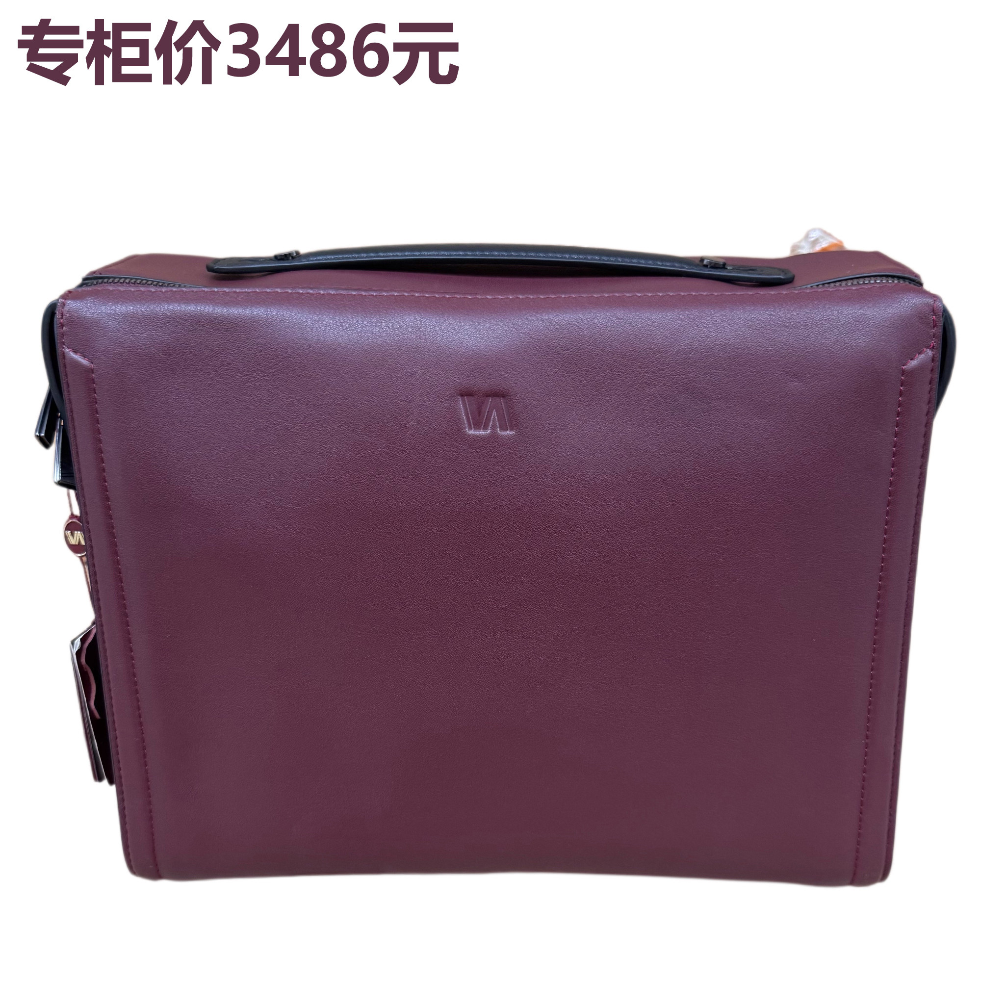 一线头层牛皮大容量商务手提包
