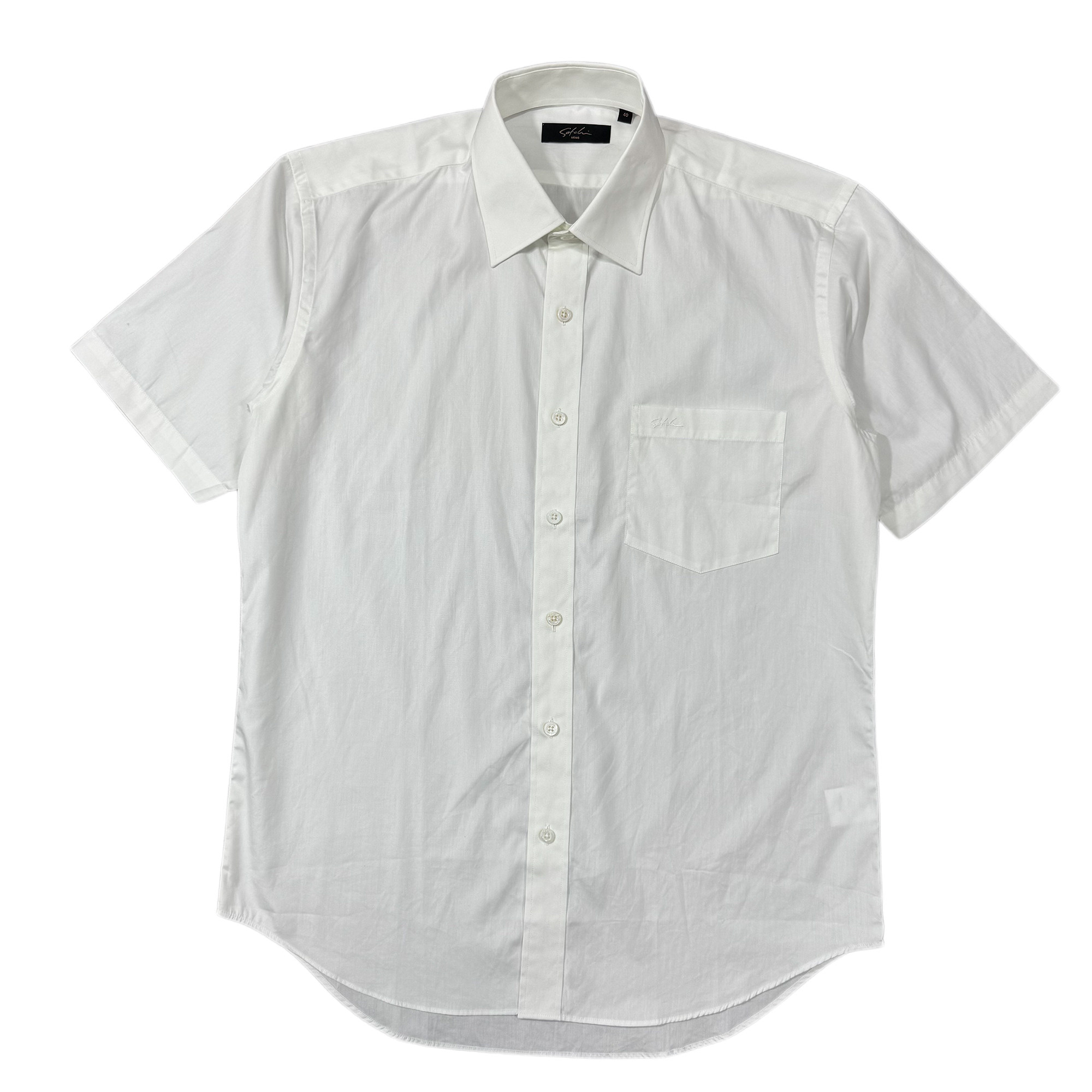 100% 纯棉商务白衬衫  高端正品男士职场通勤短袖衬衣 夏季透气