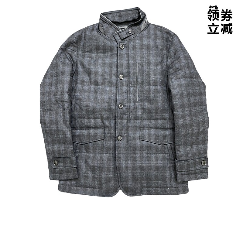 正品1折原6489元男士商务羽绒服意大利羊毛面料 冬外套保暖白鸭绒