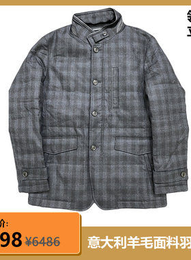 正品1折原6489元男士商务羽绒服意大利羊毛面料 冬外套保暖白鸭绒