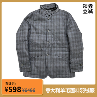 商务羽绒服意大利羊毛面料 男士 冬外套保暖白鸭绒 1折原6489元 正品