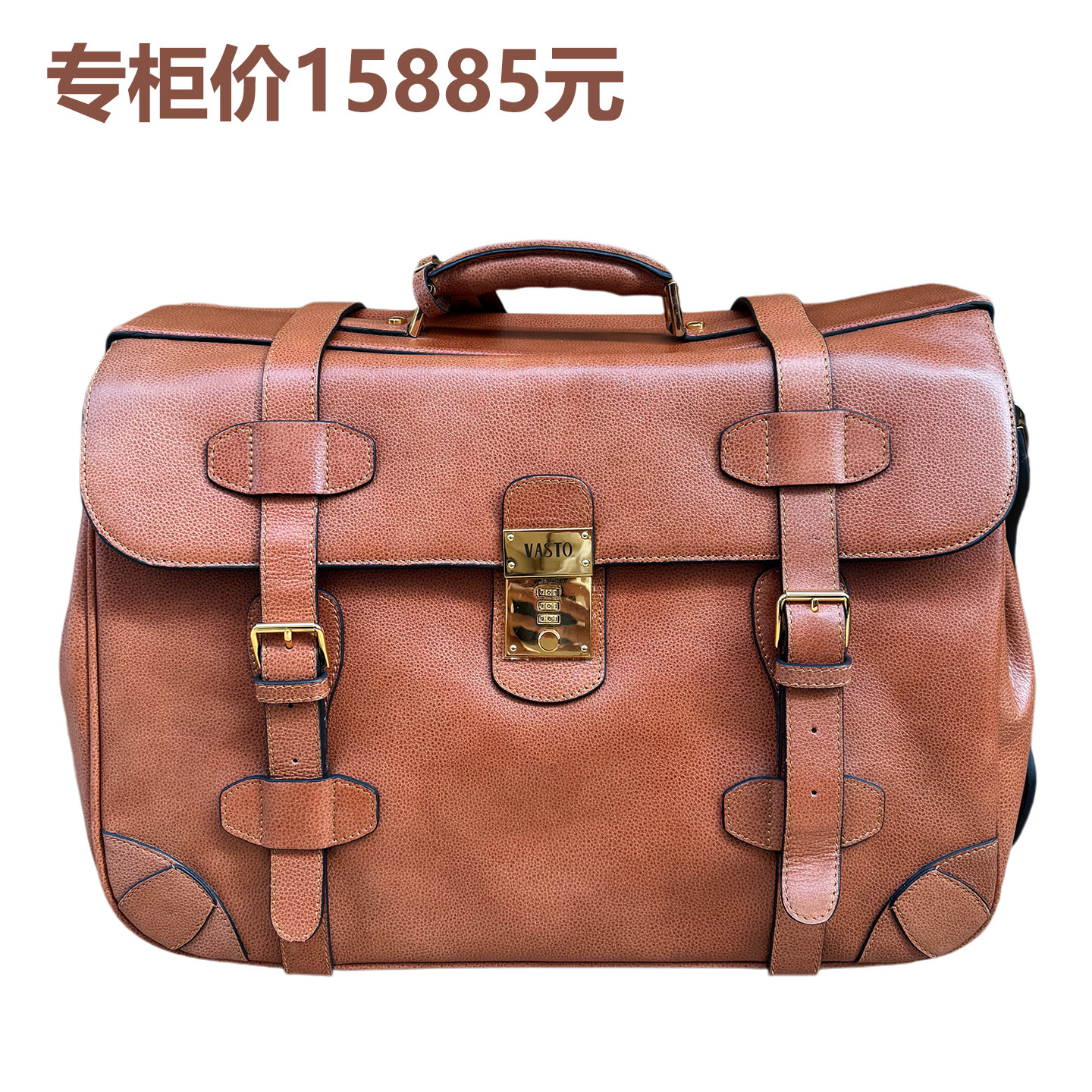 稀有珍藏头层牛皮复古旅行袋 专柜价 15885 大容量商务通勤公文包
