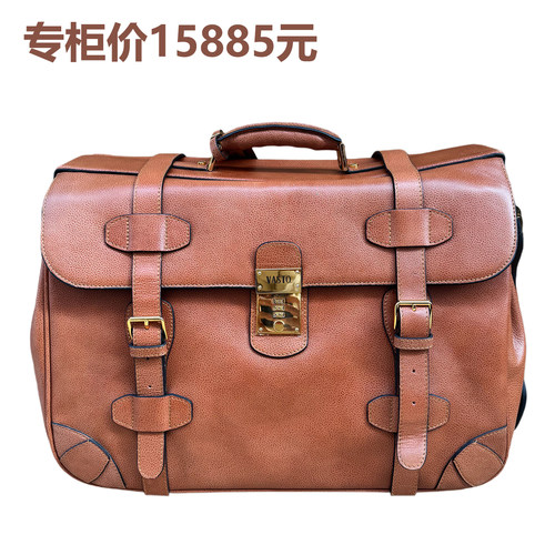 头层牛皮复古旅行袋大容量通勤