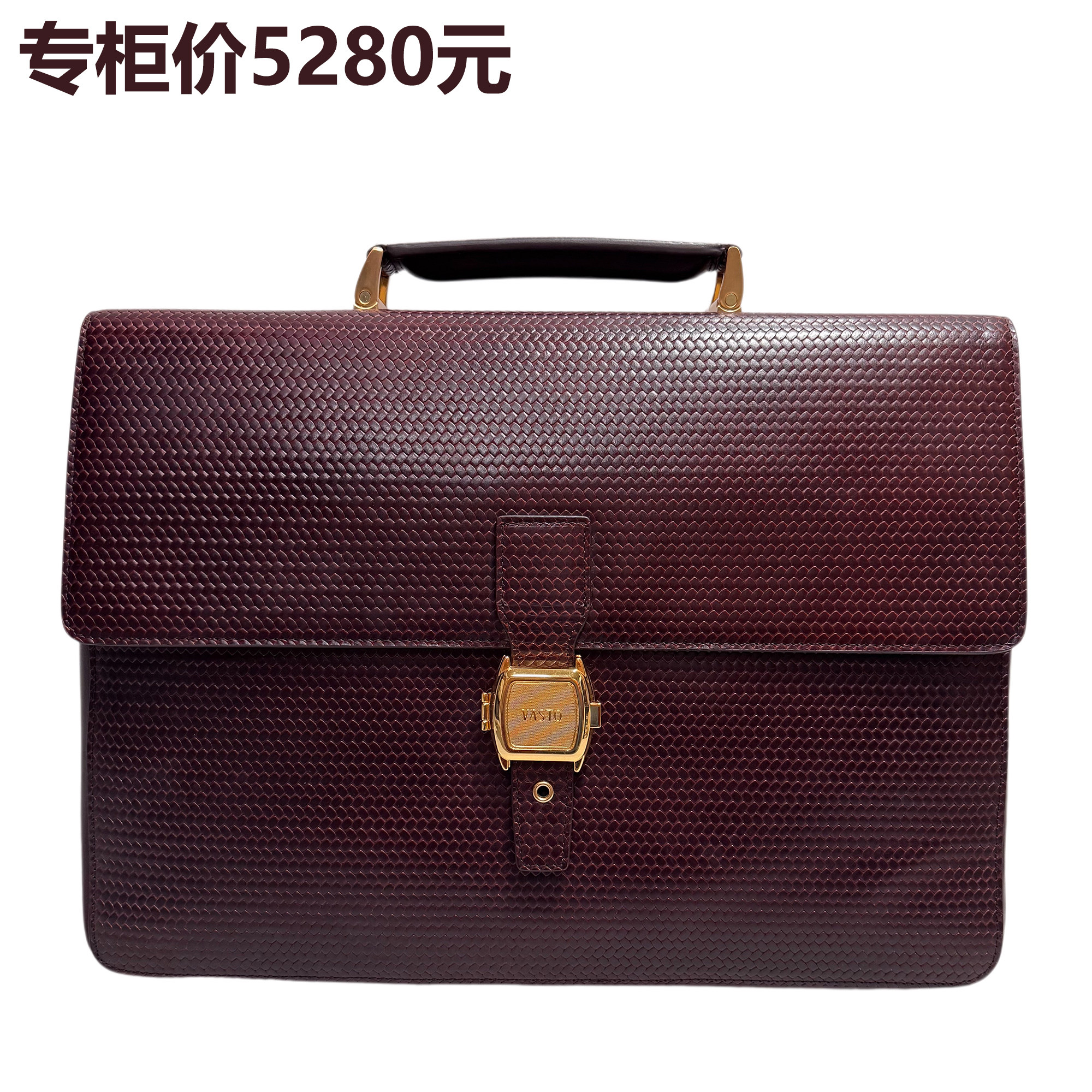 头层牛皮商务手提公文包大容量