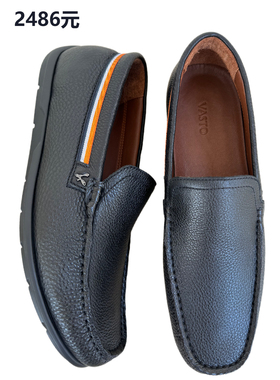 专柜正品撤柜2486元男士头层牛皮休闲皮鞋豆豆鞋舒适透气开车套脚