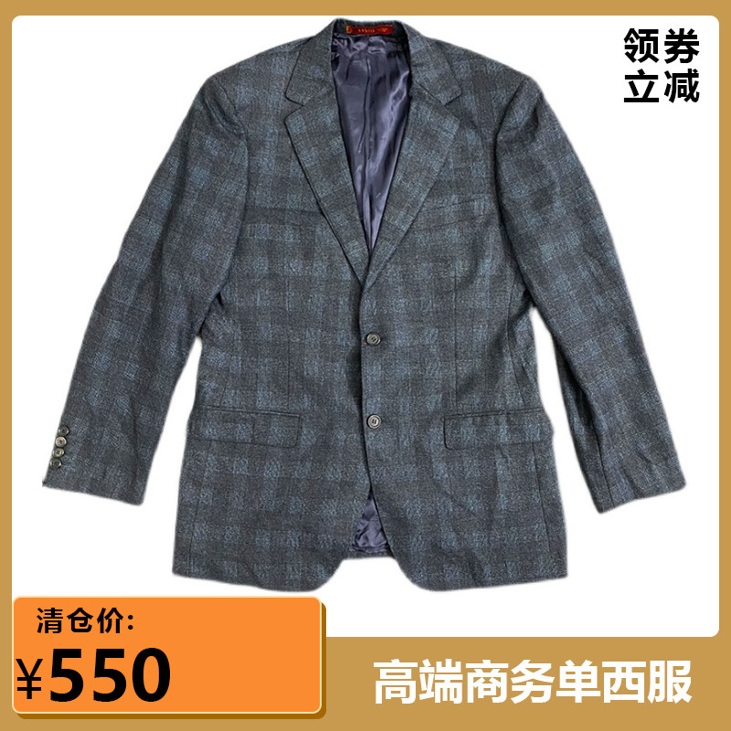 一线正品高级男士单西装秋季长袖便服羊毛商务休闲单排扣青年修身