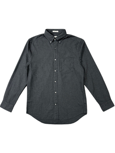 品牌原单正品男士休闲长袖衬衫高端纯棉厚款尖领扣领纯色透气上班