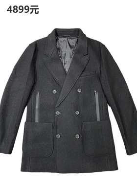 商场同款撤柜4899元男士秋冬纯羊毛大衣中长款双排扣毛呢商务休闲