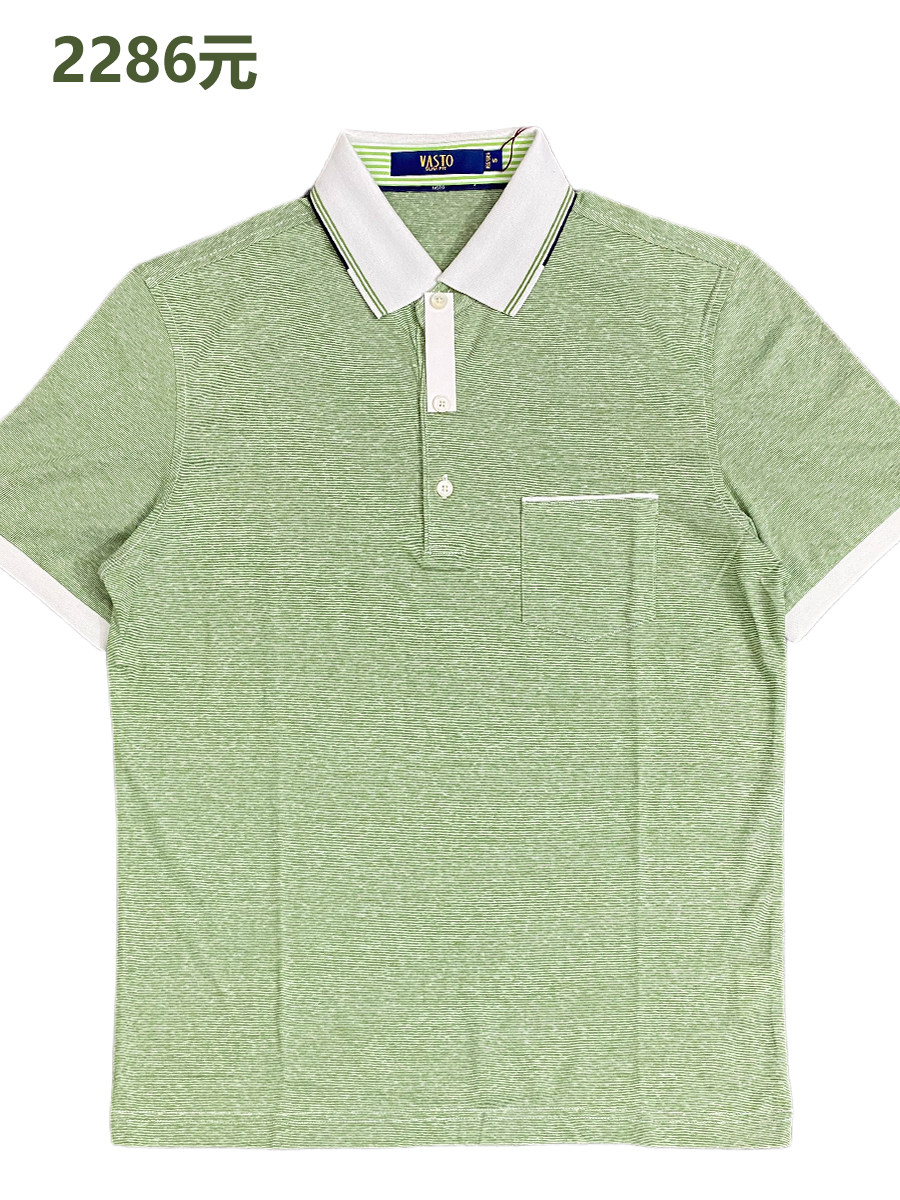 一线品牌正品1886元棉桑蚕丝亚麻男士商务休闲短袖t恤衫 翻领修身