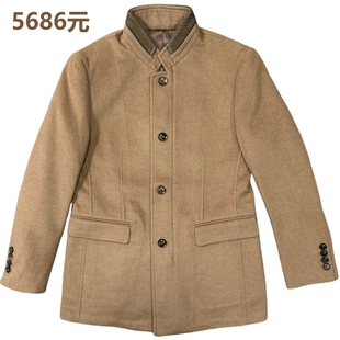 商场同款正品原5686元男士羊毛呢商务休闲大衣秋冬中长款立领风衣