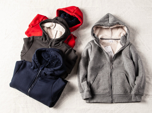 出口欧美原单儿童加绒拉链帽衫卫衣 特价清仓