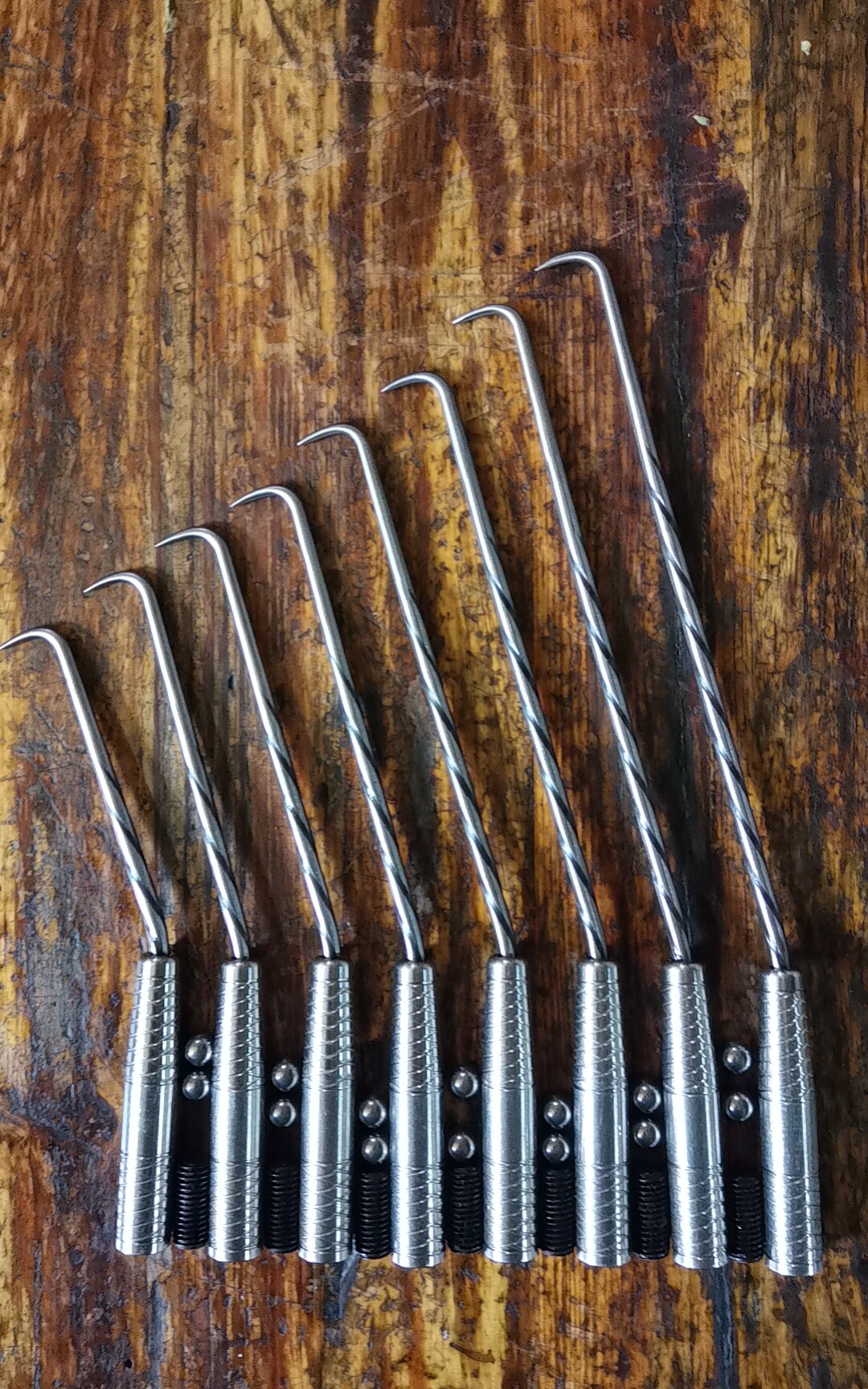 不锈钢鱼鳞手柄高硬度马钢螺纹桩芯钢