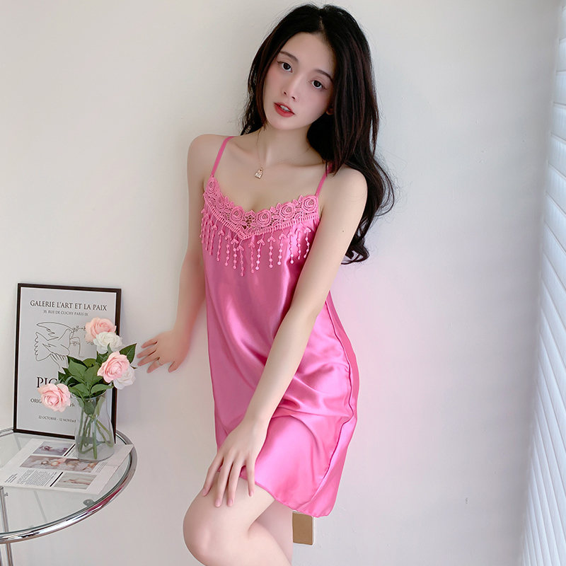 睡裙女款吊带性感冰丝火辣夏天图片