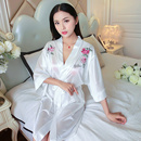 性感睡衣若隐若现女士夏季 情调浴袍睡袍睡裙 冰丝薄款 透明高级法式