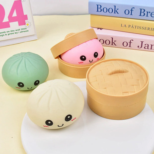 解压仿真包子抖音同款发泄玩具解慢压回弹捏捏乐小笼包子新奇玩具