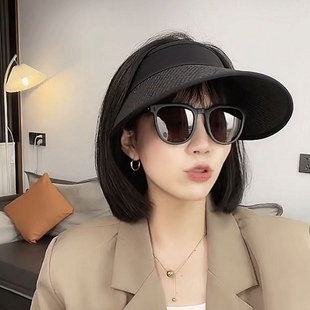 可卷空顶遮阳防晒帽子女款2026新款夏季防紫外线大帽檐太阳草帽