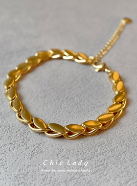 麦穗金属风手链钛钢不掉色