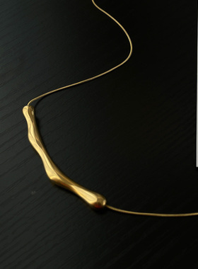 一字不规则几何项链不掉色项链女款穿搭设计感小众简约风钛钢