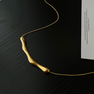 一字不规则几何项链不掉色项链女款 穿搭设计感小众简约风钛钢