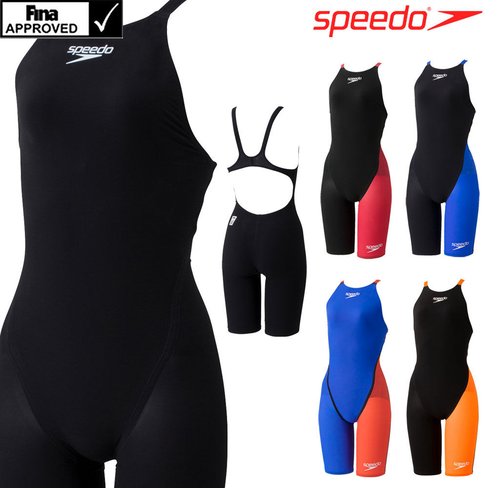 日本2022年speedo速比涛游泳女士专业比赛鲨鱼皮连体五分泳衣夏女