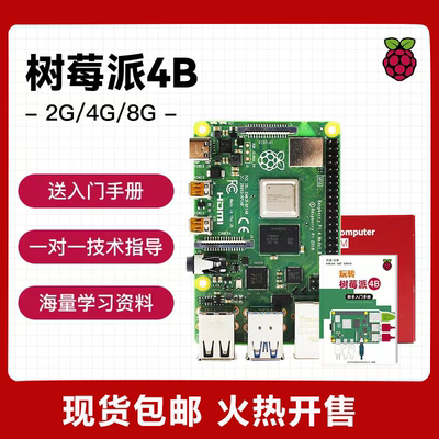 树莓派4代B型原装正品RaspberryPi4 4B 2G/4G/8G开发板编程Al入门