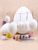 厂家直销儿童复活节彩蛋diy卡通彩绘手绘仿真蛋壳幼儿手工玩具