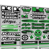 川崎ninja摩托车装 贴纸头盔贴 饰贴花反光防水车身贴魔爪机车改装