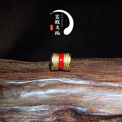 铜镀金滴油竹节隔珠线束文玩佛珠diy配饰。直径5.8*6.5mm