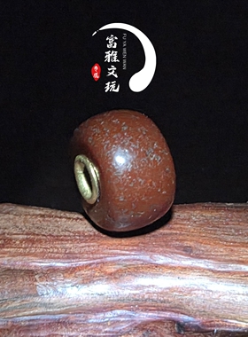 老玛瑙铜管镶嵌桶珠文玩配饰