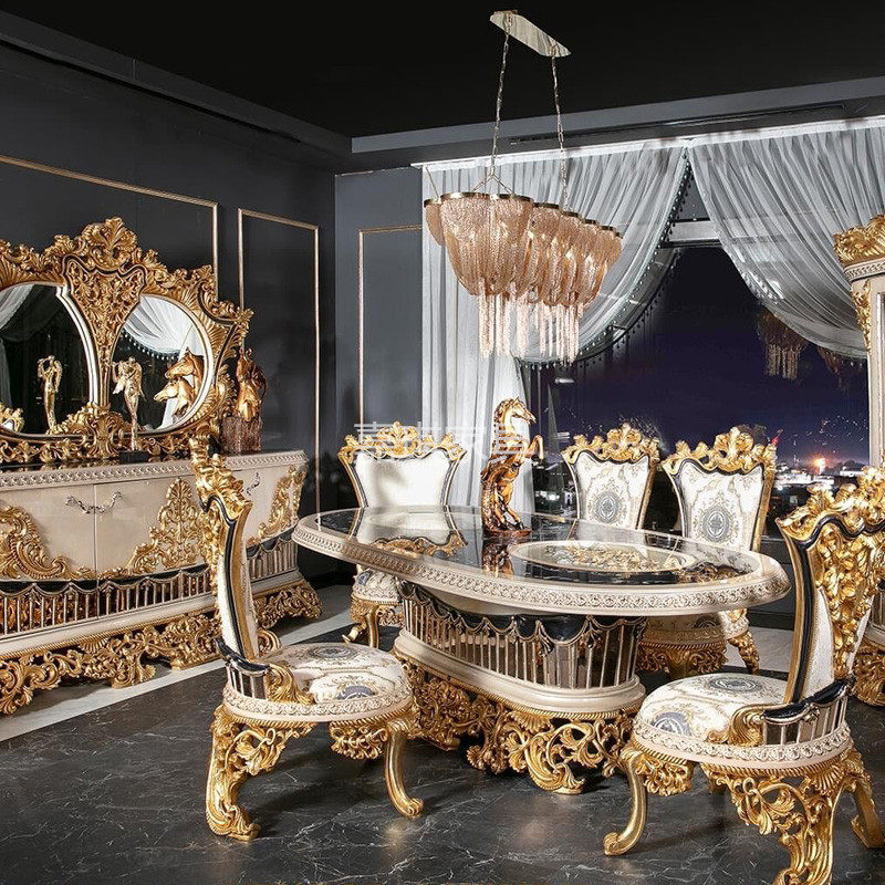 欧式实木长餐桌高端复古雕花法式宫廷风奢华大户型别墅饭桌餐台