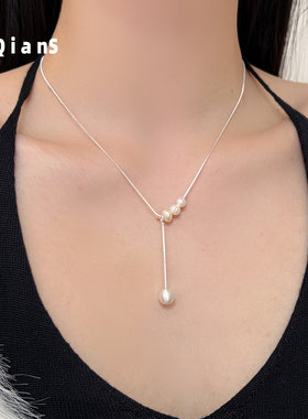 百搭淡水珍珠锁骨链女2026新款