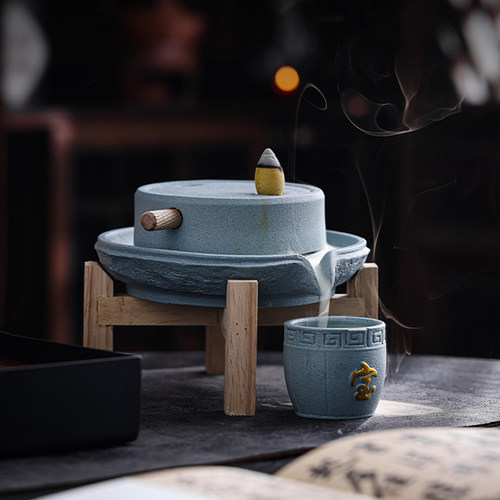 香薰炉陶瓷摆件时来运转盘香香炉