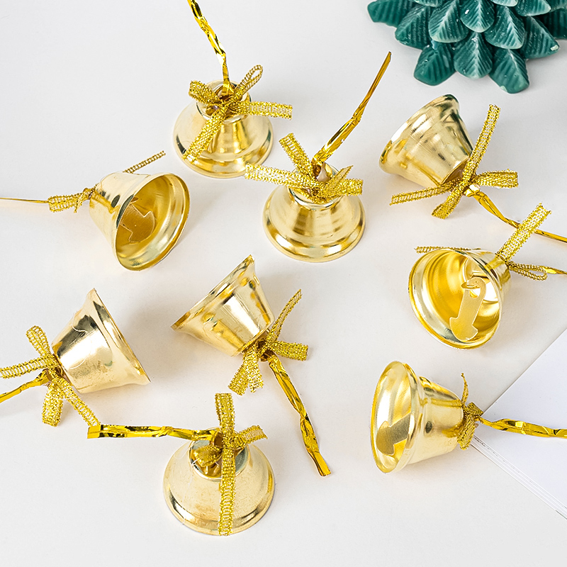 2026圣诞节蛋糕装饰金色小铃铛蝴蝶结叶子草圈圣诞树烘焙装扮插件