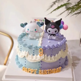 饰摆件大耳狗美乐蒂插件网红可爱女孩生日装 玉桂狗库洛米蛋糕装 扮