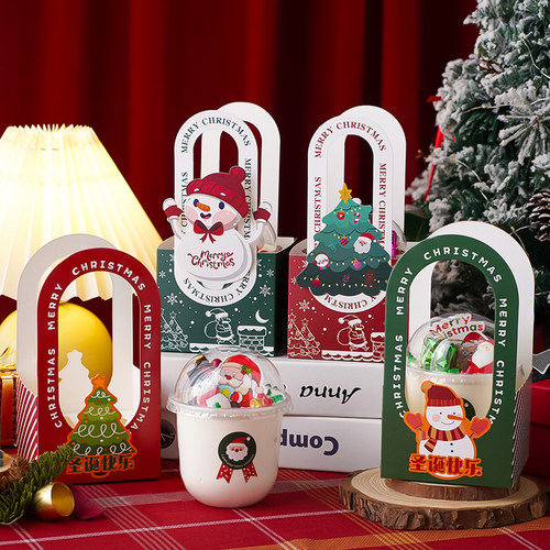 2026圣诞节波波杯蛋糕装饰圣诞树雪人手提盒礼包平安夜礼物盒插件