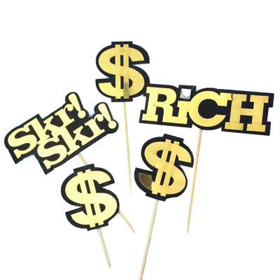 Skr美金美元符号生日蛋糕装饰