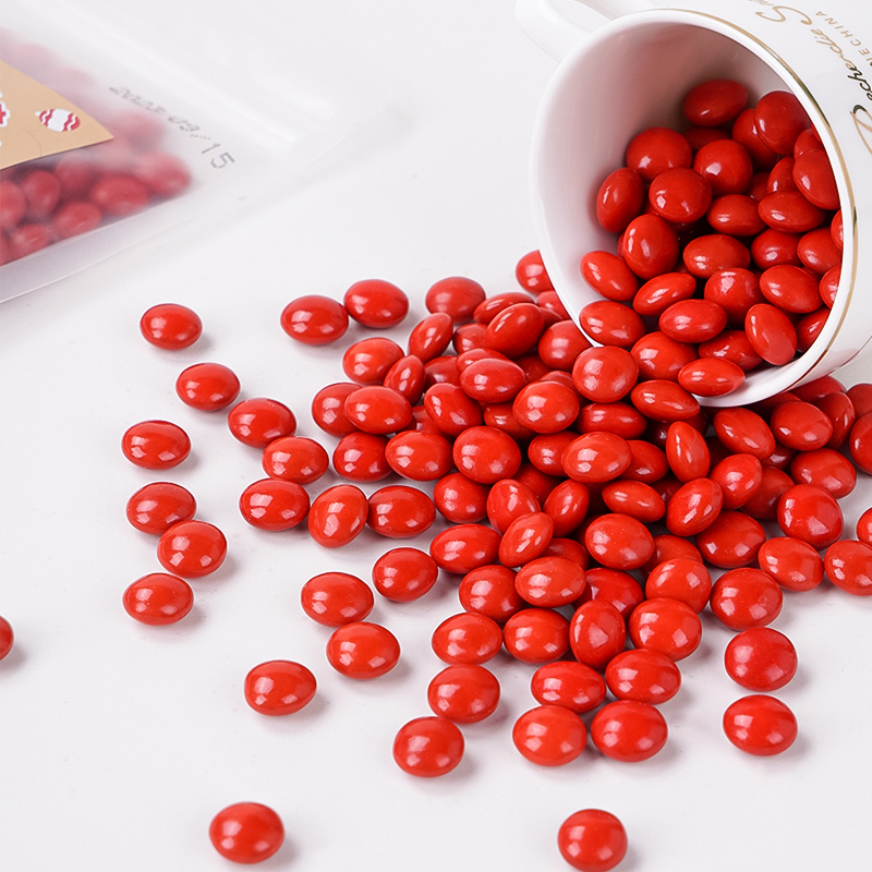 巧克力豆蛋糕装饰圣诞节mm红色糖衣糖果代可可脂红色小鹿鼻子装扮