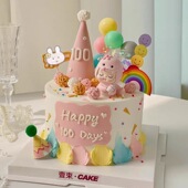 网红蛇宝宝蛋糕装 扮配件 饰摆件满月百天男孩女孩生日派对甜品台装