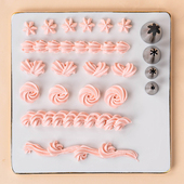 大中小6齿裱花嘴套装 304不锈钢曲奇玫瑰溶豆蛋糕裱花嘴烘焙工具