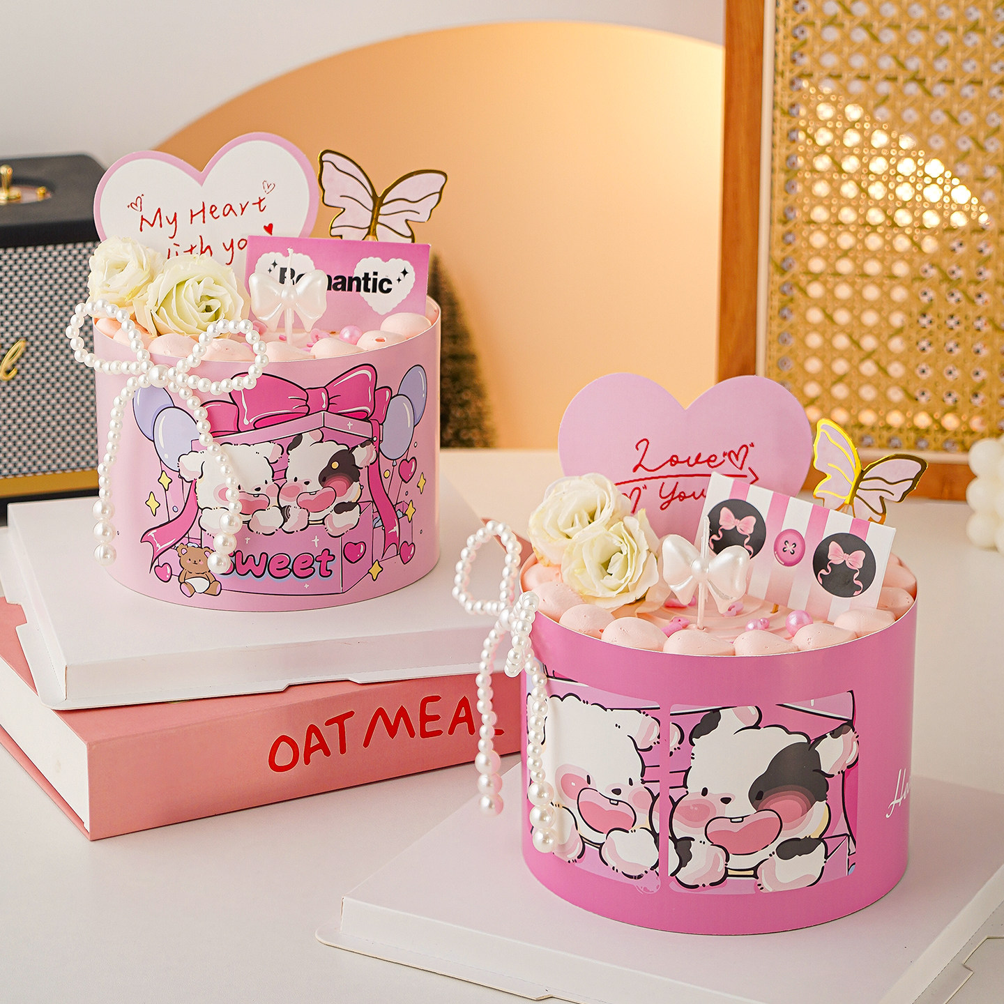 2.14情人节情侣小狗围边蛋糕装饰节日告白爱心卡片唯美蝴蝶插件,节庆用品/礼品,节日装扮用品,淘宝优惠券,粉丝福利购,淘宝优惠卷