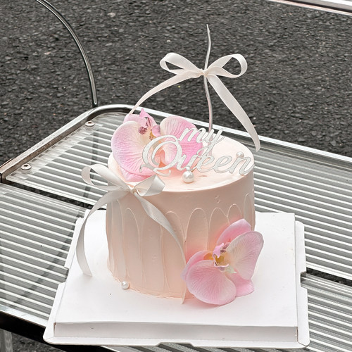 女神节亚克力蝴蝶兰蛋糕装饰