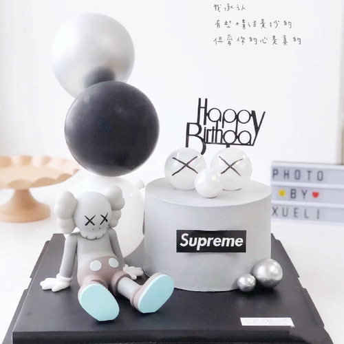 网红生日蛋糕装饰XX眼公仔摆件