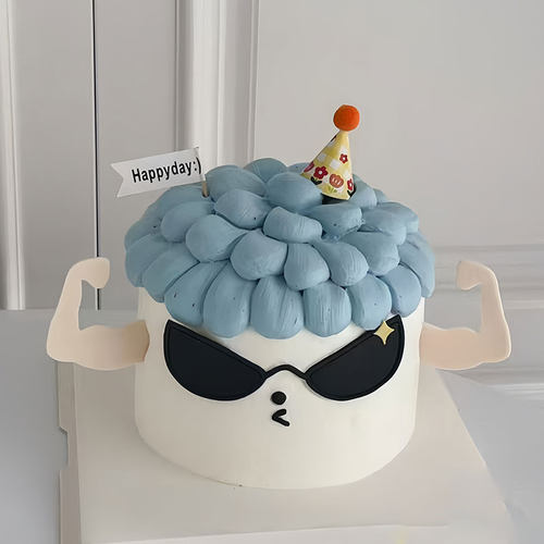 网红墨镜酷狗蛋糕模具肌肉眼镜翻糖切模蛋糕甜品小狗烘焙diy模具