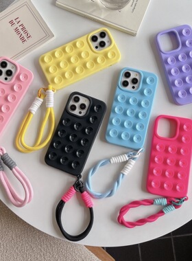 个性创意硅胶强力吸盘适用iphone16promax手机壳苹果15plus便携随手贴14Pro背部防滑13/12自拍车载支架神器11