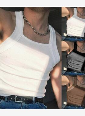 Men's Fashion Vest Home Sleep Tank Top Sexy Top Clothes Slee