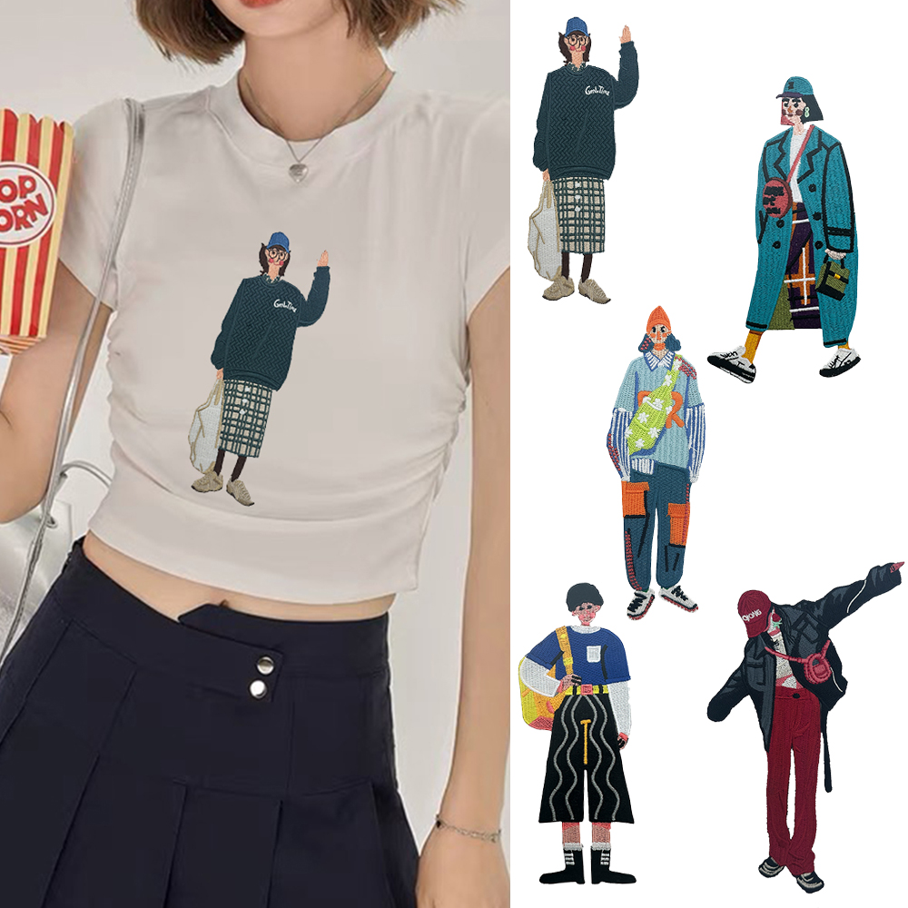 潮牌女孩刺绣布贴服装破洞修补贴