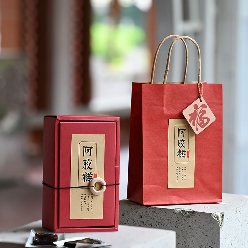 2025新款阿胶糕试吃装包装小盒手提套装礼袋雪花酥牛轧糖新年通用