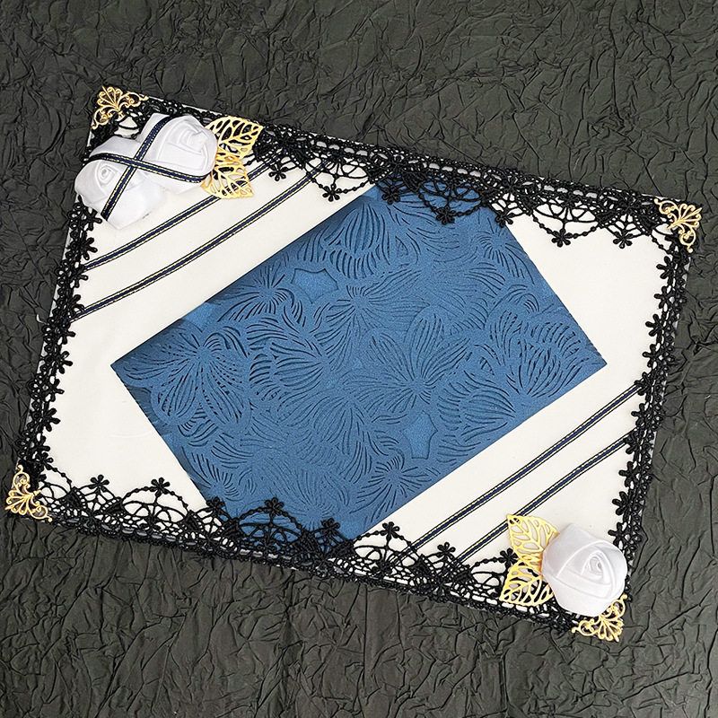 华丽玫瑰花边蕾丝痛包板成品