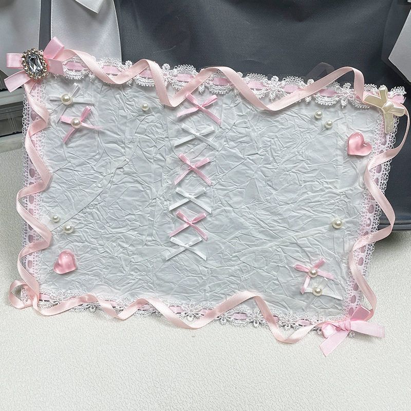 粉色蕾丝花边镶钻痛扎板来人谷美